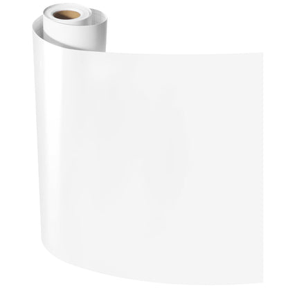 Lzerking Permanent Vinyl - 12in x 20ft Glossy White Adhesive Vinyl Roll for Cricut, Silhouette Cutting Machines, Waterproof Permanent Adhesive Vinyl for Gift, Car Decor, Scrapbooking