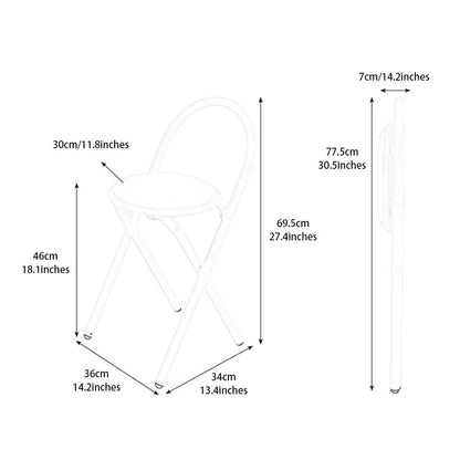 2-Pack Wrought Iron Durable Folding Chairs, Portable Party Event Chair, with Arch Handles(Black Color)