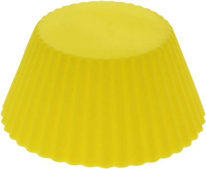 Utoolmart Silicone Baking Cups, Yellow Reusable Non-stick Cake Molds Set for Party Bakery Supplies, 5 Pcs