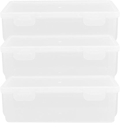 Luxshiny 3pcs Rectangular Loaf Bread Box, Airtight Plastic Bread Keeper Container for Kitchen Storing Refrigerator Cake