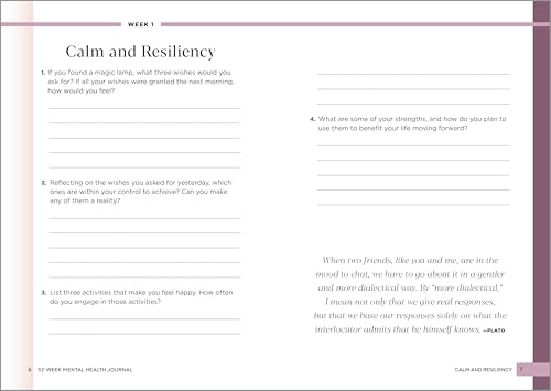 52-Week Mental Health Journal: Guided Prompts and Self-Reflection to Reduce Stress and Improve Well-Being
