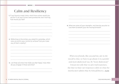52-Week Mental Health Journal: Guided Prompts and Self-Reflection to Reduce Stress and Improve Well-Being