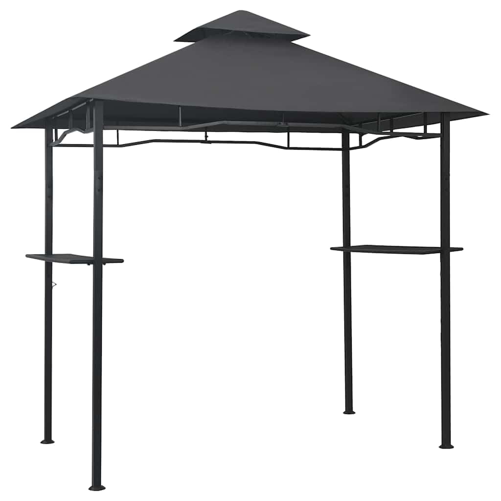 Xhnifbn Large Anthracite BBQ Gazebo Steel Frame Outdoor Patio Canopy Tent 94.5 x 59.1 x 100.4 in Rectangular Matte Grill Shade for Backyard Parties Poolside Gatherings