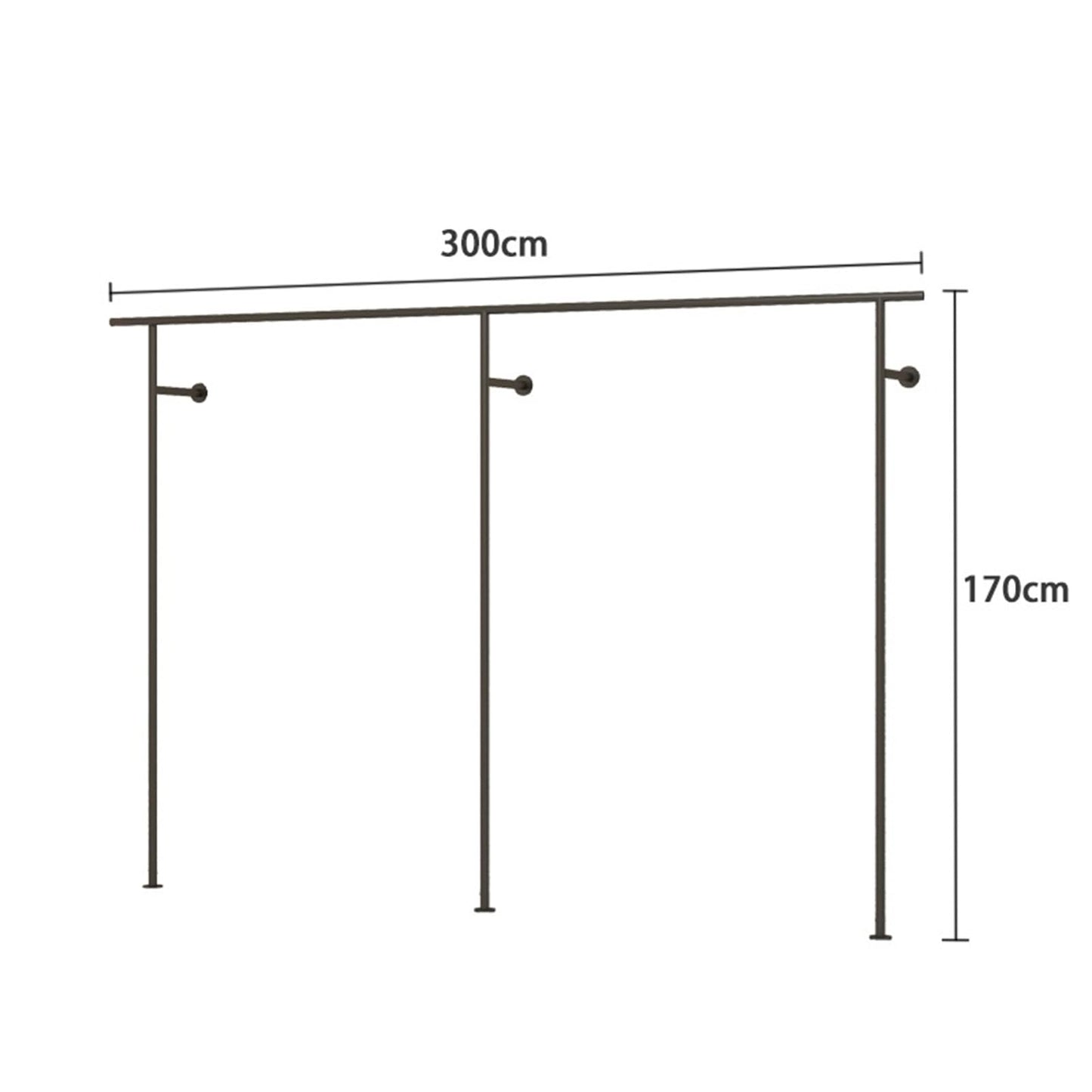 RJYYYDS Black Wall Mounted Garment Rack with Creative Metal Clothing Store Display Stands Heavy Duty Commercial Boutique Clothes Shelf for Home Cloakroom Towel STO,A-Length 300cm