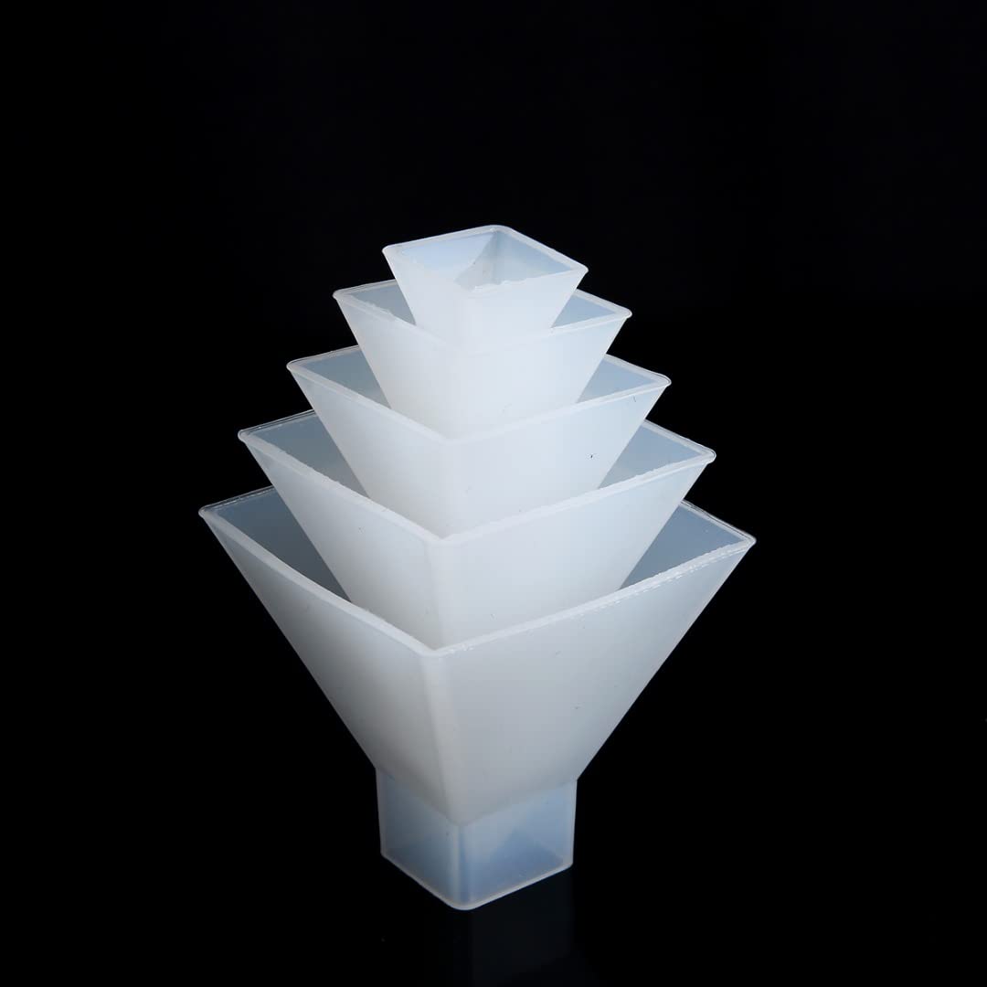 Mayitr 5pcs Silicone Pyramid Mold for DIY Crafts, 3D Reusable Silicone Mold | Perfect for Resin, Epoxy, Candle, Soap, Orgonite Making, Handmade Home Decor & Gifts