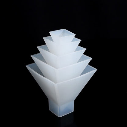 Mayitr 5pcs Silicone Pyramid Mold for DIY Crafts, 3D Reusable Silicone Mold | Perfect for Resin, Epoxy, Candle, Soap, Orgonite Making, Handmade Home Decor & Gifts