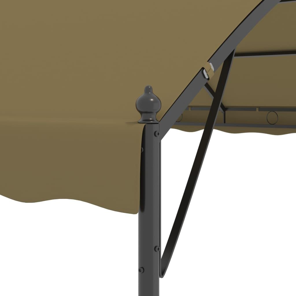 Large Gazebo Taupe and Black, Polyester Fabric Steel Frame, 157.5x157.5x102.4in Outdoor Canopy Tent for Patio, Garden, Event Outdoor Structures