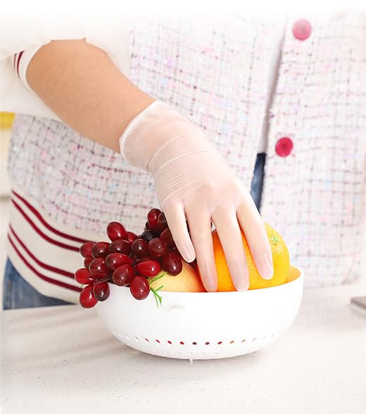 EDI Disposable Vinyl Gloves (Clear) - Powder-Free, Latex-Free (100, X-Large)