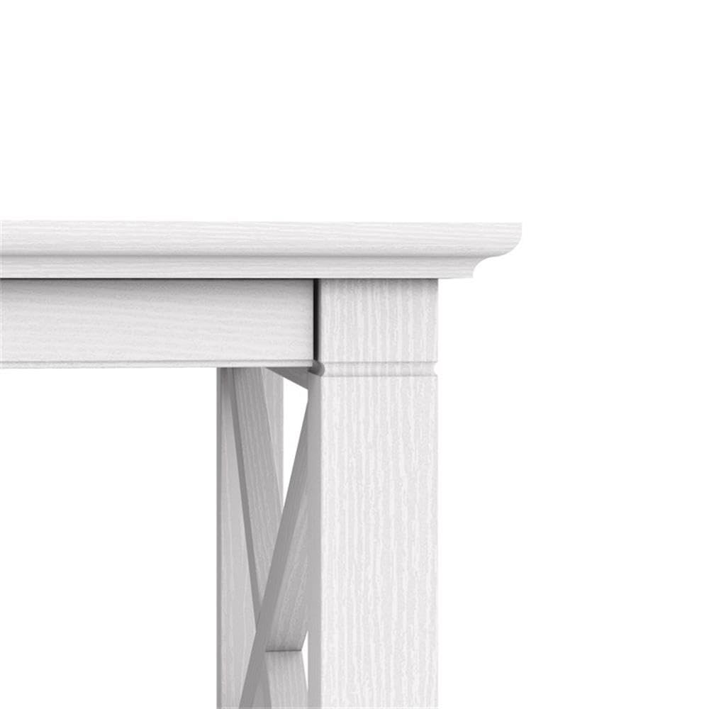 Bush Home Key West Tall TV Stand with Set of 2 Bookcases in Pure White Oak, Farmhouse Entertainment Center for 65 Inch Television