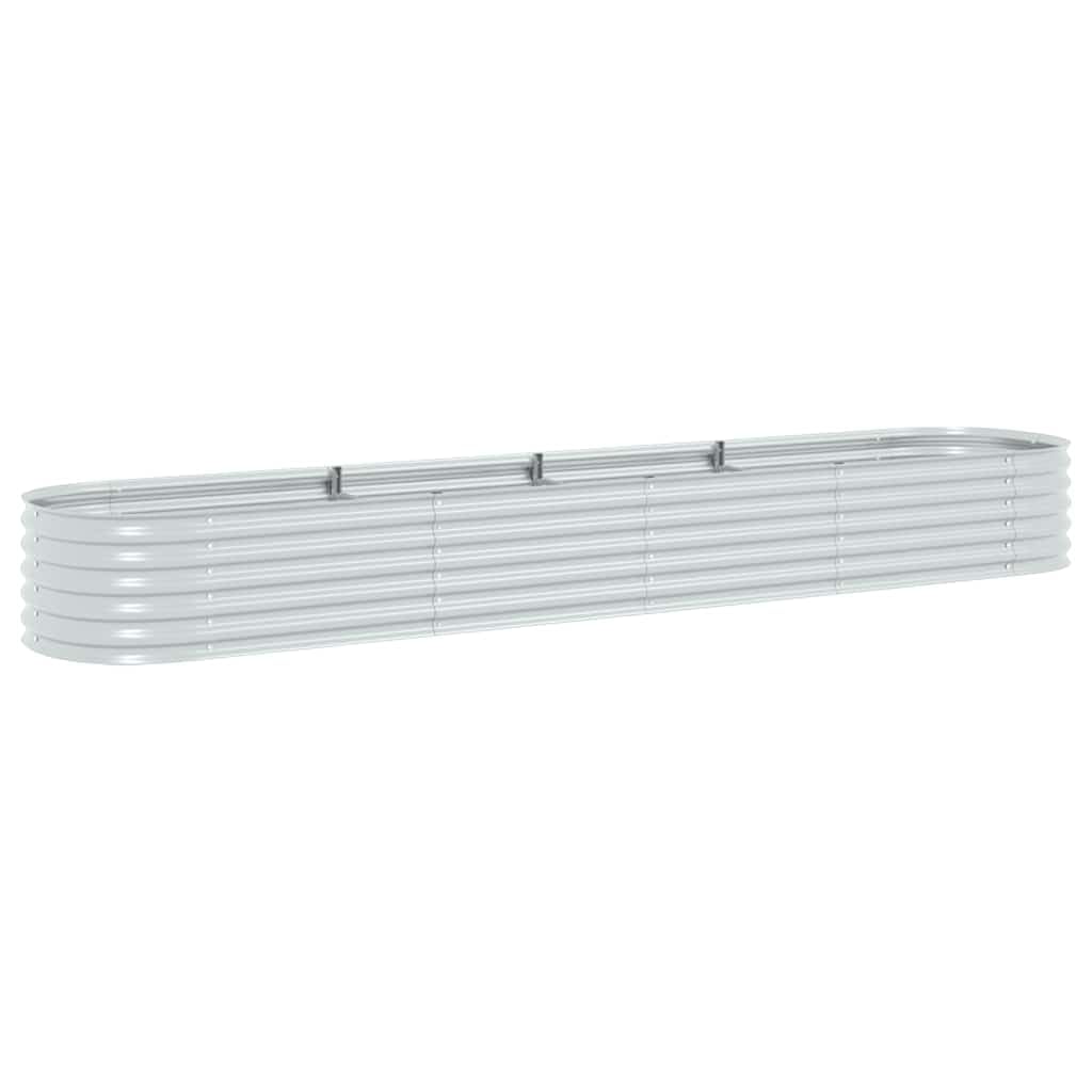 Favemtsl Galvanized Steel Large Raised Garden Bed 157.5 x 31.5 x 17.3 inch Rectangle Planter Box Outdoor Modern Silver Finish for Backyard Patio Balcony