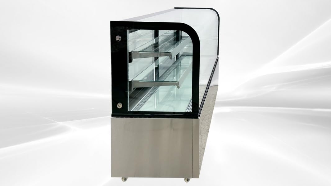 Refrigerated Bakery Display Cooler Case for Pastry Deli Curved 72" Wide Cooler Glass Display Curve Case Refrigerator - Commercial NSF UL ETL CW-570R