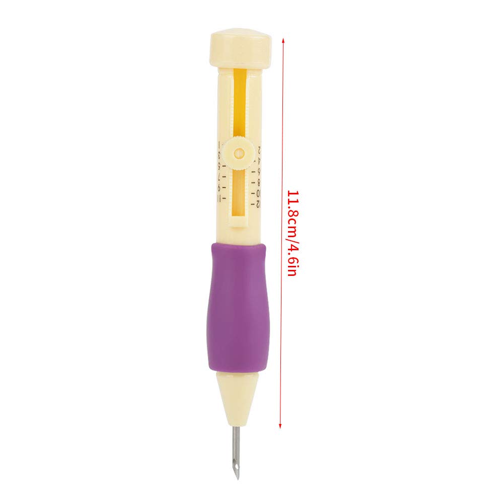 Punch Needle Embroidery Set Embroidery Needle Punch with 3 Sizes Needle Pen Kit Tool for DIY Craft for DIY Threaders Sewing Knitting for Mother(Yellow +)