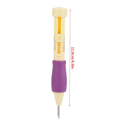 Punch Needle Embroidery Set Embroidery Needle Punch with 3 Sizes Needle Pen Kit Tool for DIY Craft for DIY Threaders Sewing Knitting for Mother(Yellow +)