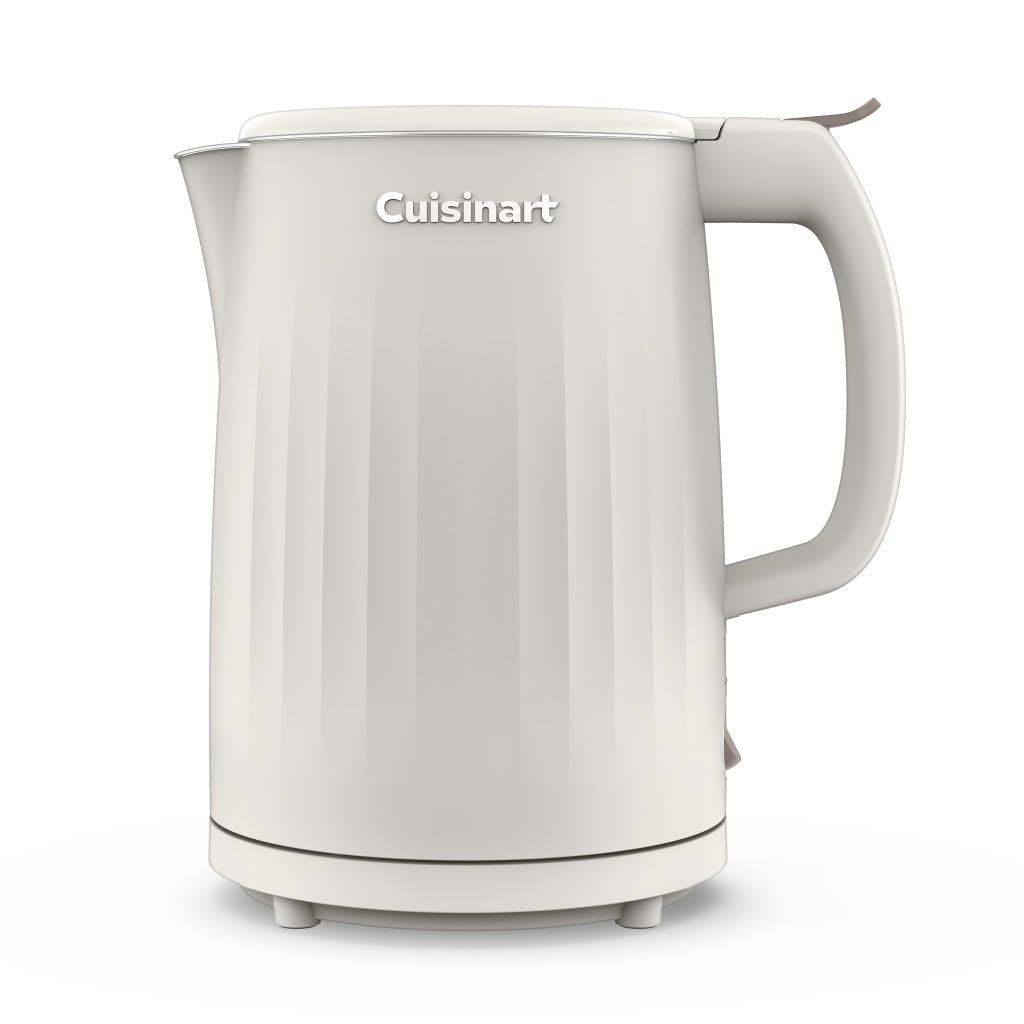 Cuisinart Soho 1-Liter Double Wall Electric Hot Water Kettle, Tea Kettle with Stainless Steel Interior, One Touch Operation to Boil Water for Tea, Hot Cocoa, or Instant Oatmeal, CK-10TR, Truffle