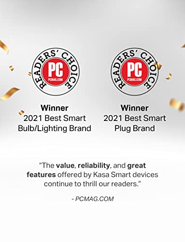 Kasa Smart Light Bulbs that works with Alexa and Google Home, Dimmable Smart LED Bulb, A19, 9W, 800Lumens, Soft White(2700K), CRI≥90, WiFi 2.4Ghz only, No Hub Required, 4 Count (Pack of 1)(KL110P4)