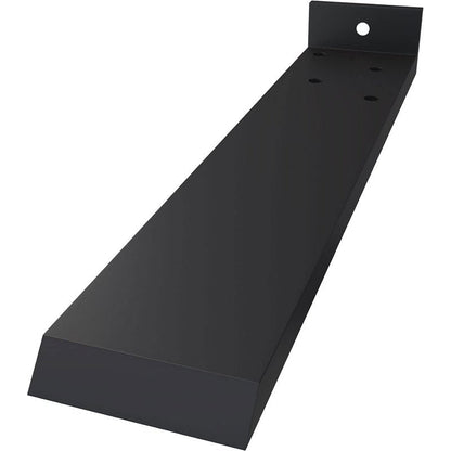 2 1/2"W x 12"D x 1 1/2"H Hidden Floating Steel Heavy Duty Bracket w/Flange, Powder Coated Black