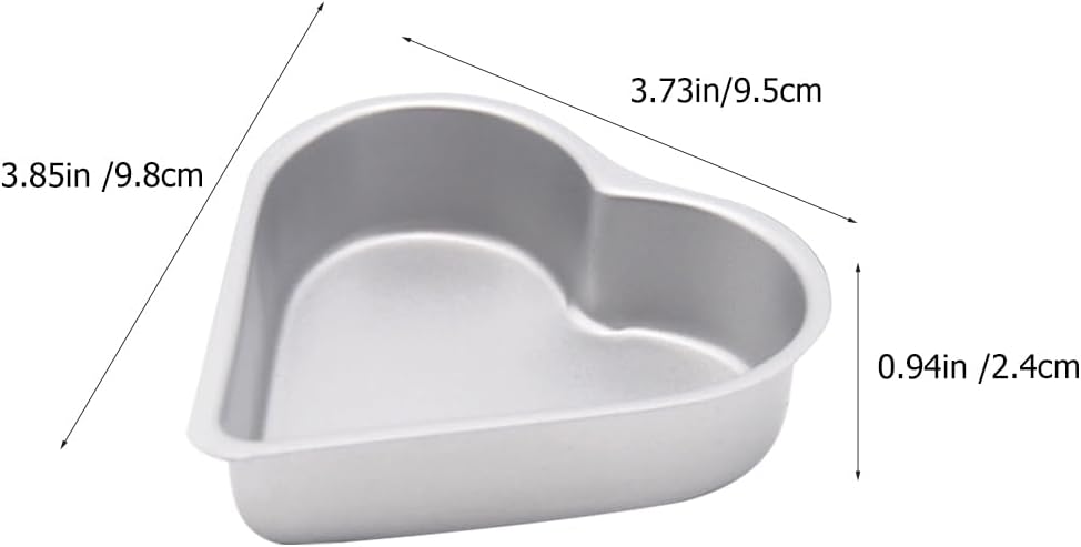 Heart Baking Pans, 3pcs Bakeware Cups for Jelly, Chocolate, Cheesecake, Non-stick Metal Kitchen