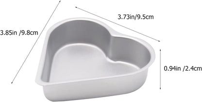 Heart Baking Pans, 3pcs Bakeware Cups for Jelly, Chocolate, Cheesecake, Non-stick Metal Kitchen