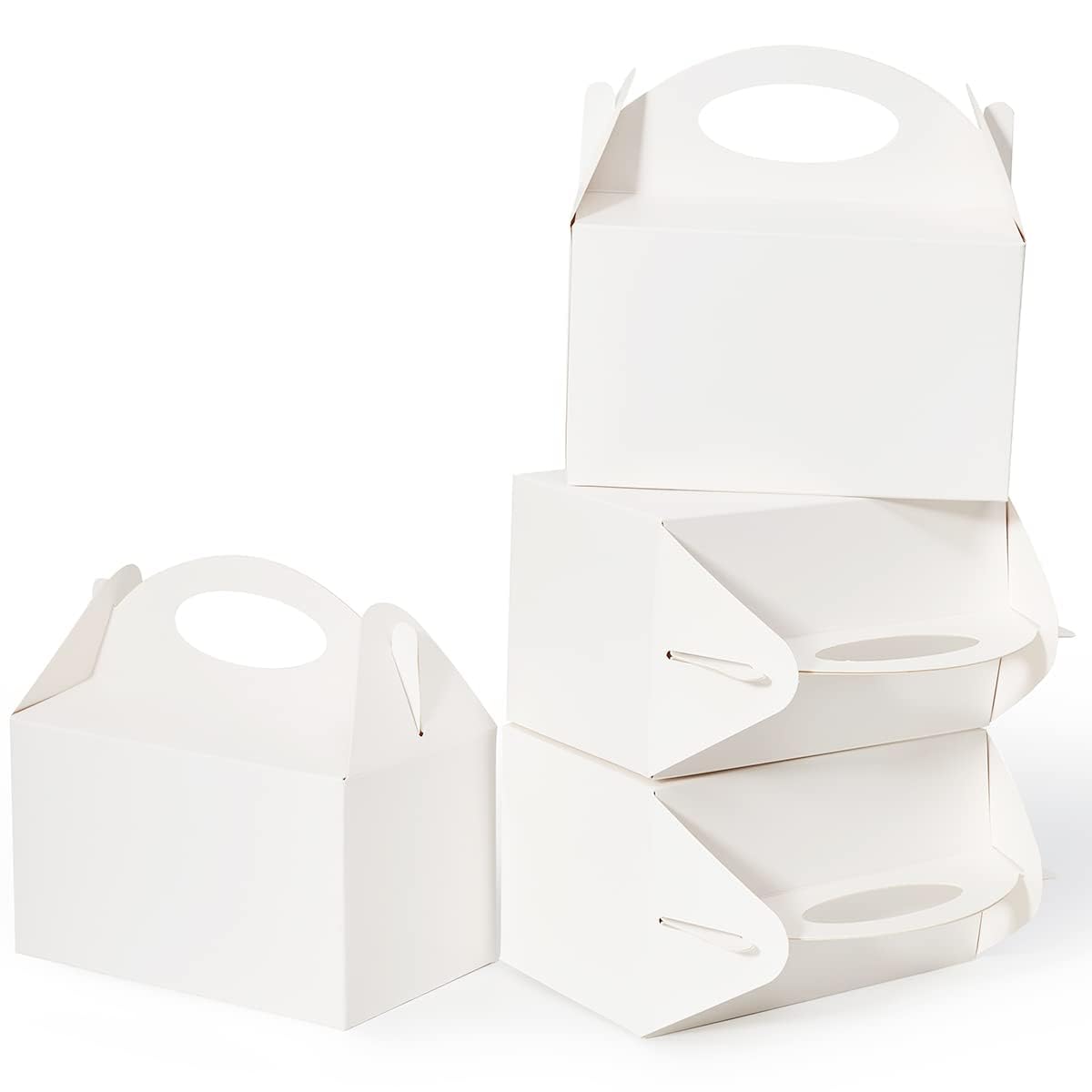 Shallive 50 Pcs Small Party Treat Boxes, Goodie Box for Kids Birthday White
