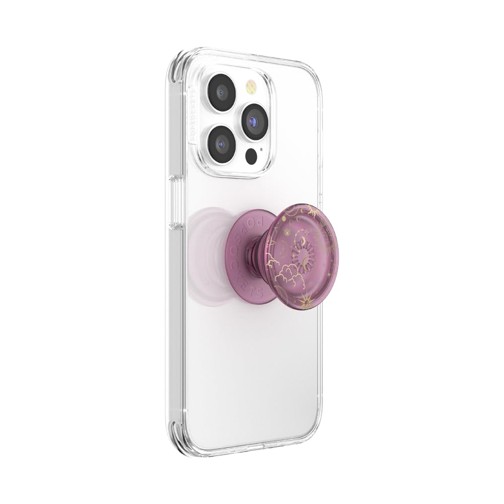 PopSockets Phone Grip for MagSafe with Kickstand, Magnetic Stand, Swappable Top, Secure Hold for iPhone MagSafe Cases, Phone & Tablet Grip - Clear