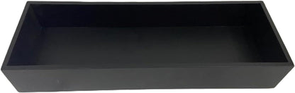 Bamboo Kitchen Drawer Organizer, Black Box Utensil Tray, Cutlery Holder, Desk Supplies & Accessories - 12"x4"x2"