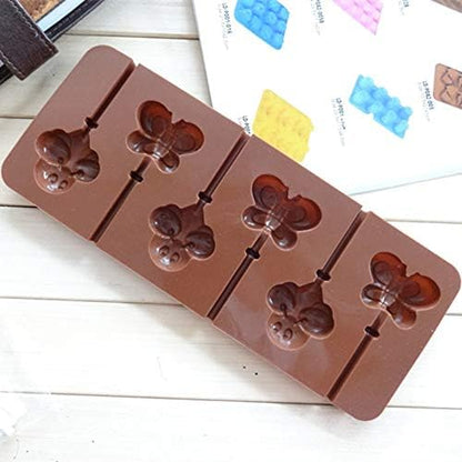 Cute 6 Even Bees and Butterflies Lollipop Silicone Mold for DIY Candy, Chocolate, Soap, Cakes, Jelly, Candle