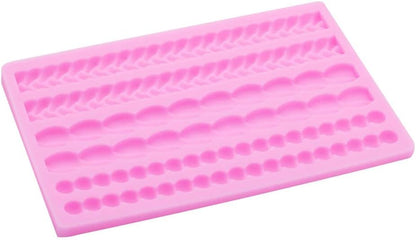 3D Pearl Knit Rope Silicone Mold for Fondant, Cake Border Decorating Molds, DIY Baking Tools
