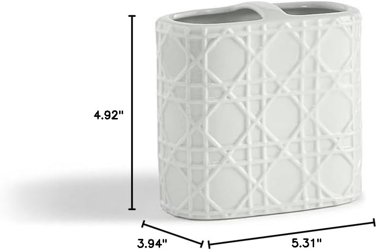 Kassatex Rattan Toothbrush Holder ARN-TBH, Porcelain
