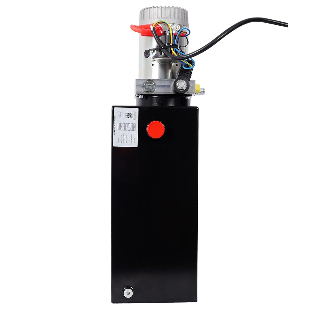 YATON 12V Hydraulic Pump 8 Quart Double Acting Power Unit, 1.6kW DC Hydraulic Pump with Steel Reservoir, 3200 PSI Hydraulic Power Unit for Dump Trailer, Lift Gate & Car Lifting