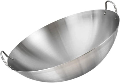 DOITOOL Stainless Steel Wok, 11 Inch Non-Stick Frying Pan, Dual Handle Kitchen Cookware