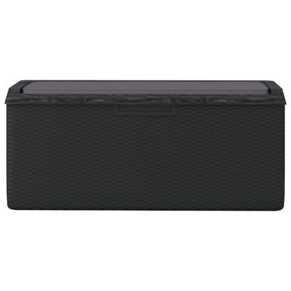 hliofuir Patio Storage Box, 92.5 Gallon Deck Box for Garden and Terrace, Synthetic Polypropylene Outdoor Container with Gas-Lift Lid, Anthracite, 48.8 x 48.8 x 23.2 in