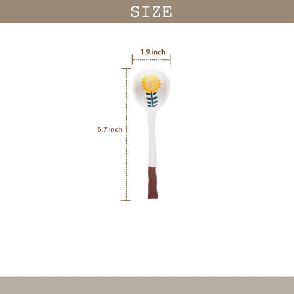 Set of 4 Ceramic Soup Spoons, Asian Tablespoon for Ramen, Pho, Wonton, Dumplings, Miso - Chinese and Japanese