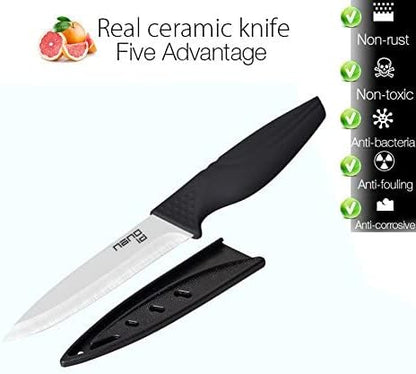 Steak Knives Set of 6 Multi-color Kitchen Ceramic Knife Set for Outdoor BBQ