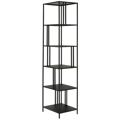 Henn&Hart 18" Wide Rectangular Bookcase in Blackened Bronze, for Home Office, Living Room
