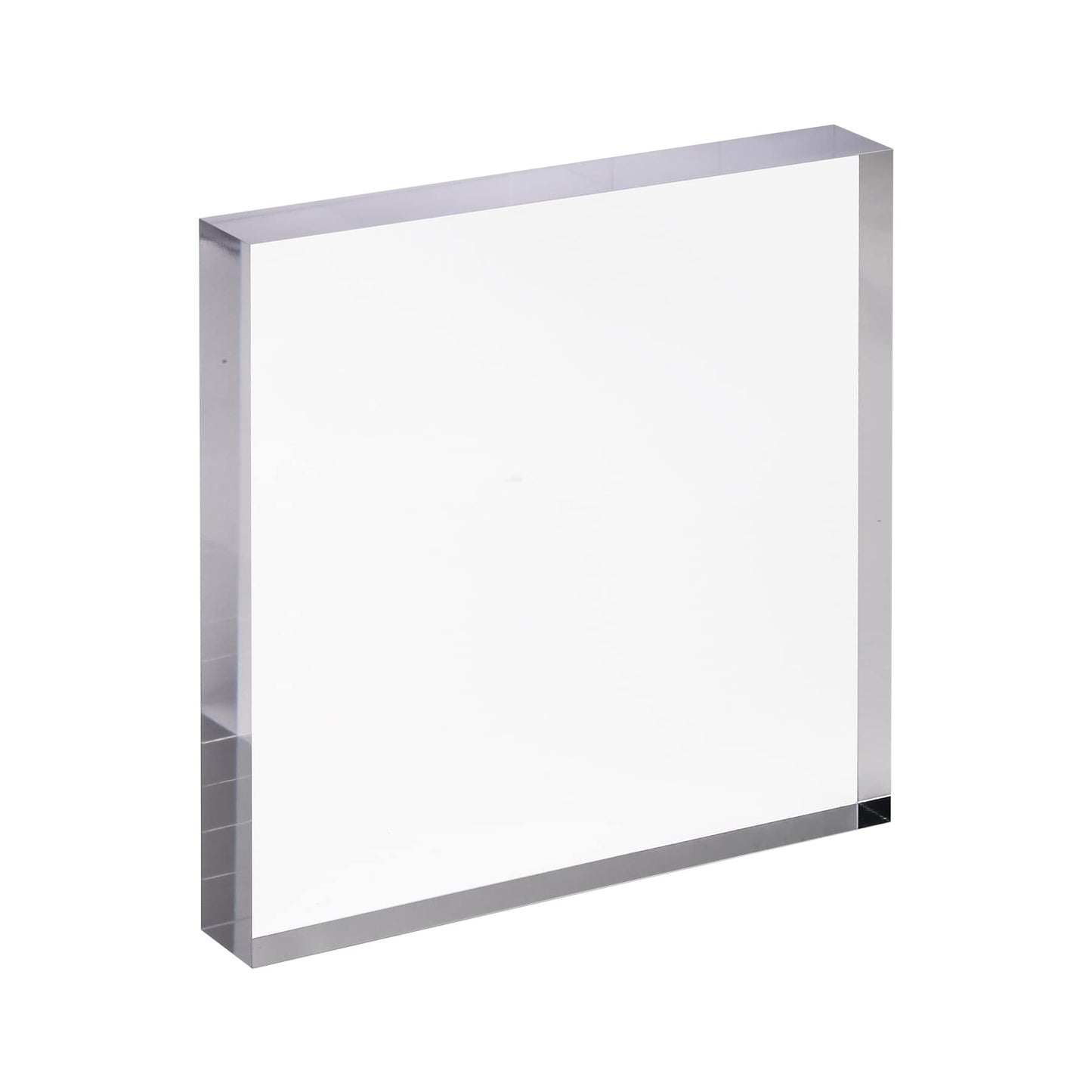 CiaoHER 1in Thickness 7in Square Acrylic Cube Display Block Clear Polished Pedestal Stand Riser Solid Base 7" x 7" x 1", 1 Pack