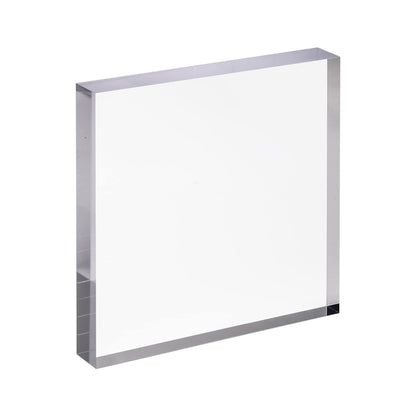 CiaoHER 1in Thickness 7in Square Acrylic Cube Display Block Clear Polished Pedestal Stand Riser Solid Base 7" x 7" x 1", 1 Pack
