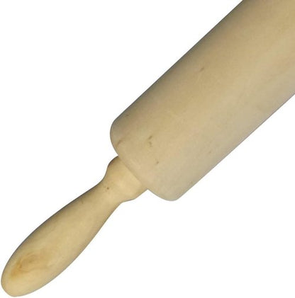 Classic Wood Rolling Pin - 35cm Hardwood Dough Roller with Comfort Grip Handles for Baking