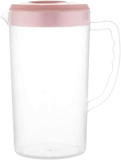 Hemoton 2600ML Plastic Pitcher with Lid, Clear Juice Pitcher for Fridge, Large Capacity Lemonade Water Jug