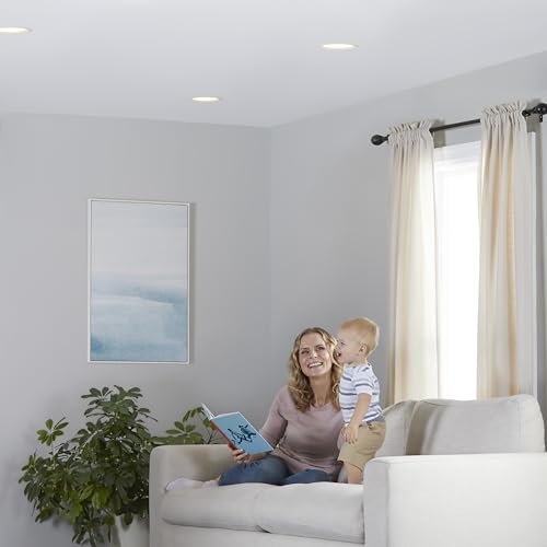 Amazon Basics Smart BR30 LED Light Bulb, Dimmable Soft White (2700K), 9W (60W Equivalent), 800LM, Works with Alexa Only, 2.4 GHz Wi-Fi, No Hub Required, 4 Pack