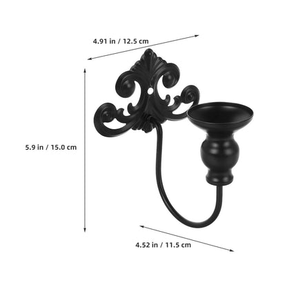 Amosfun Vintage Metal Wall Candle Holder 5.90x4.92x4.52In Iron Frame – Space-Saving for Small Apartments, Rustic Ambiance for Living Room Bedroom Dining Room