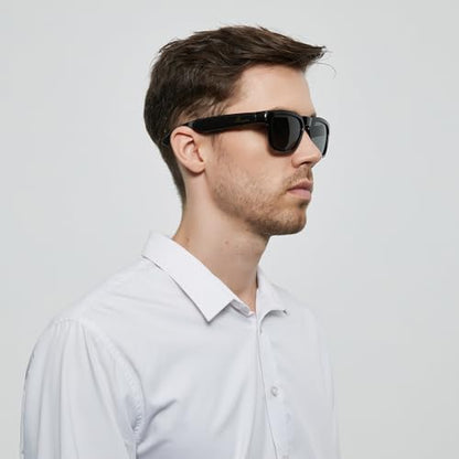 OhO Smart Glasses,Polarized Sunglasses with Bluetooth Speaker,Athletic/Outdoor UV Protection and Voice Control,Unisex(Mirror Blue Lens)
