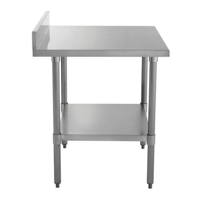 Kratos Stainless Steel Kitchen Prep Table 36"x30" with Backsplash and Undershelf, NSF Worktable for Restaurants - 18ga/304SS