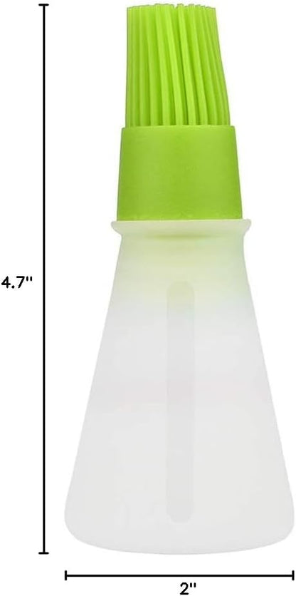 AKOAK 1 Pack Environmentally Friendly Silicone Flat-Bottomed Barbecue Oil Bottle Brush for Kitchen Baking and Cooking