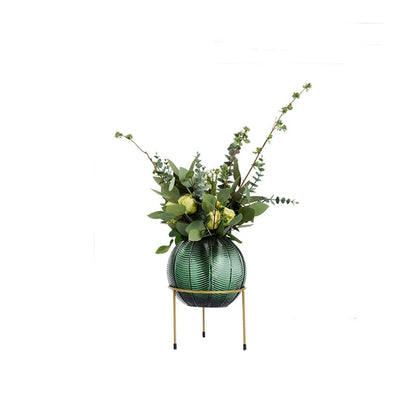 YOUQUEEN Artifical Tree Nordic Light Luxury Simulation Flower Art Decoration Living Room Table Negotiating Table Glass Bottle Fake Flower Decoration Artificial Tree Indoor(B)