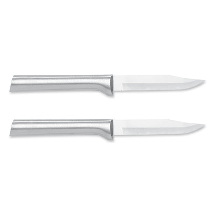 Rada Cutlery Regular Paring Knife (R101), 3.25" Stainless Steel Blade, Silver Handle, Pack of 2
