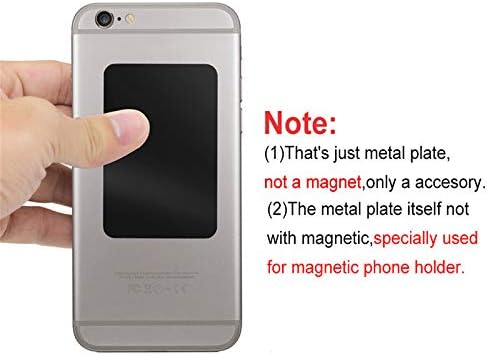 Mount Metal Plate（12Pack） for Magnetic Car Mount Phone Holder with Full Adhesive for Phone Magnet, 12X Rectangular (Black)