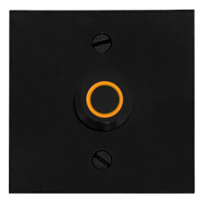 Newhouse Hardware Rectangular Lighted Wired Metal Doorbell Button in Black BT6BL, for Doorbell Chime, Buzzer, or Ringer, Door Bell Button Only, Buzzer Button with LED Button Light