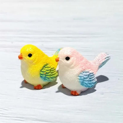 Wixine 16Pcs/Set Cute Little Bird Mini Animal Model, Miniature Landscape Ornament for Garden Bonsai