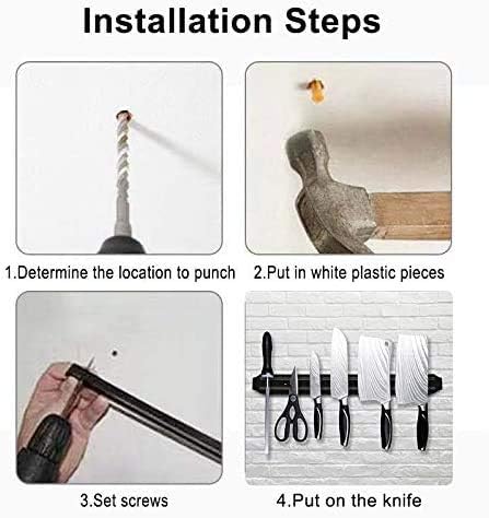 Magnetic Knife Storage Strip, Knife Holder Rack, Kitchen Utensil Tool Holder, Multipurpose Magnetic Knife Rack (15 Inch)