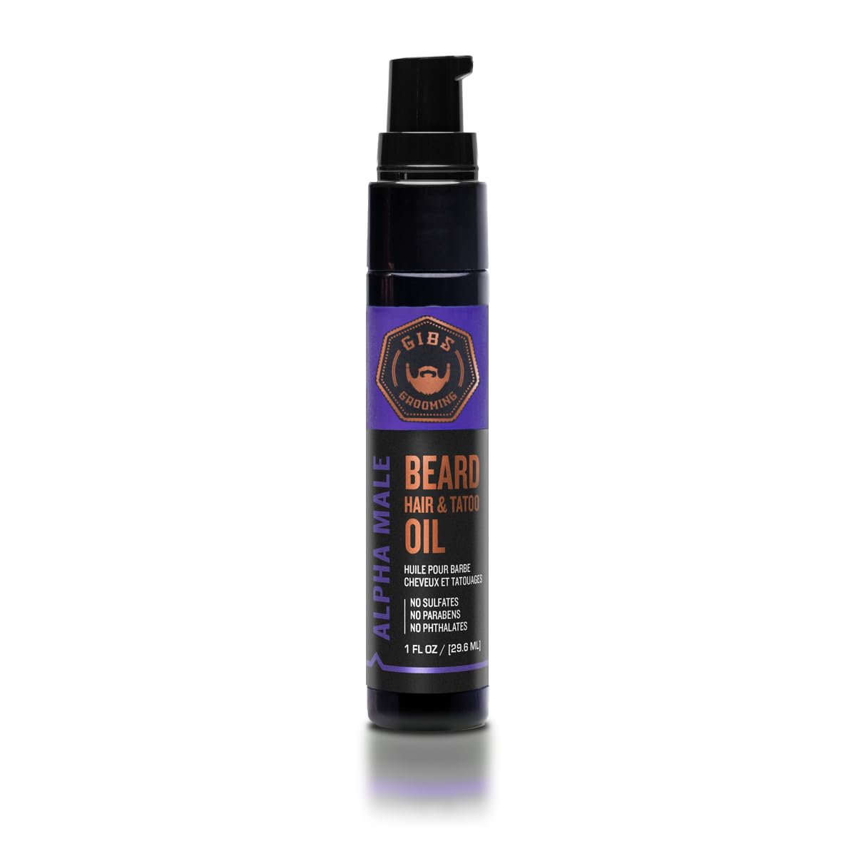 GIBS Beard, Hair & Tattoo Oil - Softens & Strengthens Beard Growth, Moisturizes Skin (4 Scents, 2 Sizes)